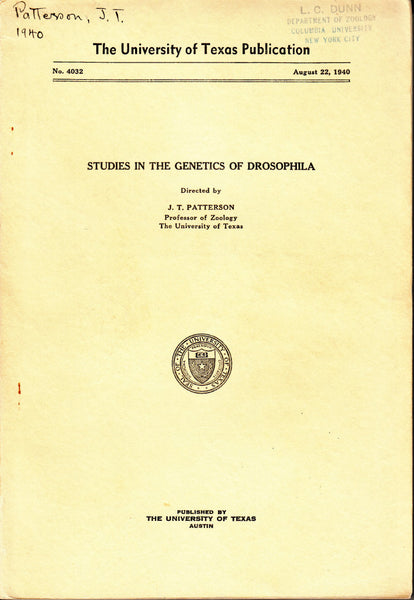 Studies in the Genetics of Drosophila