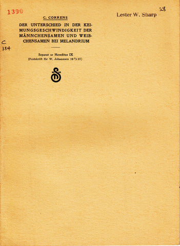 Der Unterschied in Der Keimungsgeschwindigkeit der Mannchensamen und Weibchensamen bei Melandrium