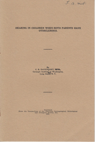 Hearing in Children When Both Parents Have Otosclerosis