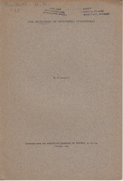 The Mutations of Oenothera Stenomeres