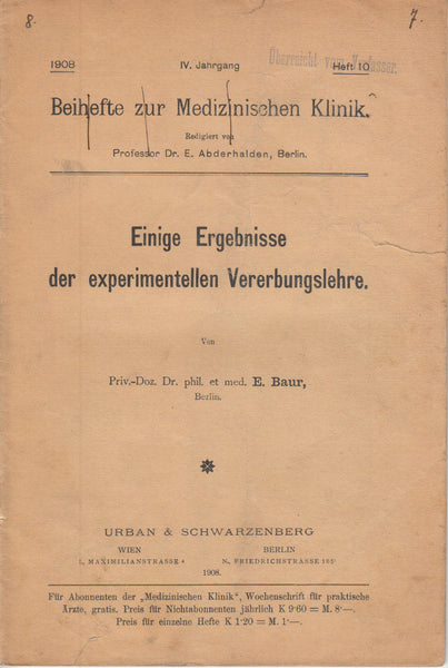 Einige Ergebnisse der experimentellen Vererbungslehre