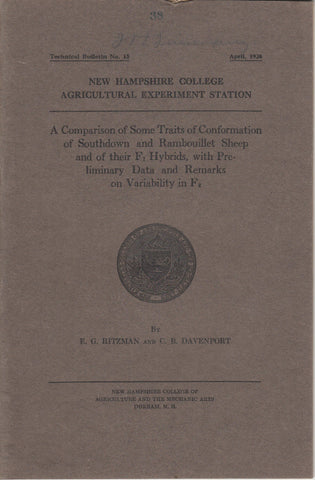 A Comparison of Some Traits of Conformation of Southdown and Rambouillet Sheep and of their F1 Hybrids, with Preliminary Data and Remarks on Variability in F2