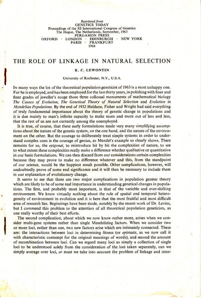 The Role of Linkage in Natural Selection
