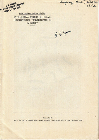 Cytological Studies on Some Homozygous Translocations in Barley