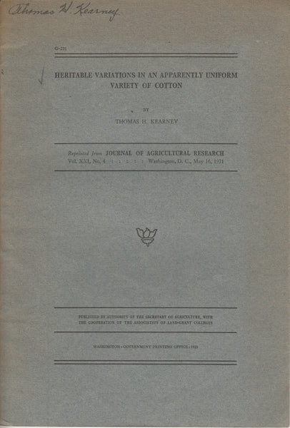 Heritable Variations in an Apparently Uniform Variety of Cotton