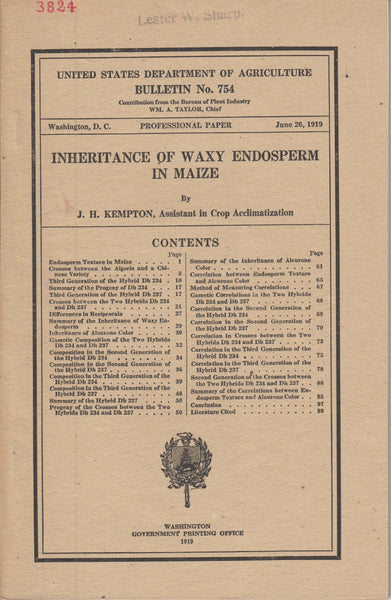 Inheritance of Waxy Endosperm in Maize