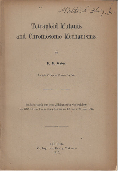 Tetraploid Mutants and Chromosome Mechanisms