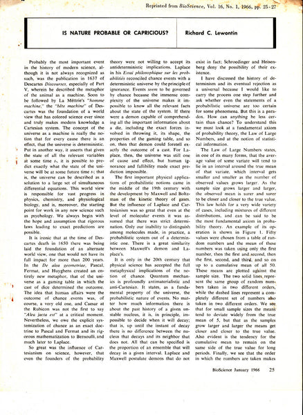 Is Nature Probable or Capricious?