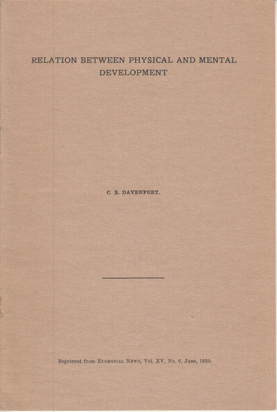 Relation Between Physical and Mental Development