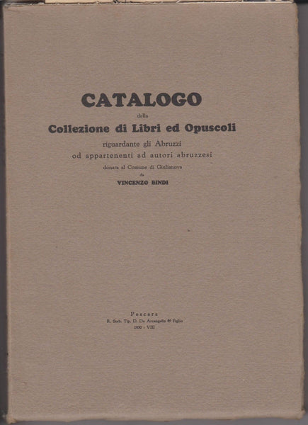 Catalogo della Collezione di Libri ed Opuscoli