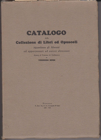 Catalogo della Collezione di Libri ed Opuscoli
