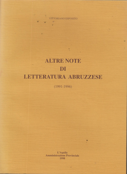 Altre Note di Letteratura Abruzzese (1991-1996)